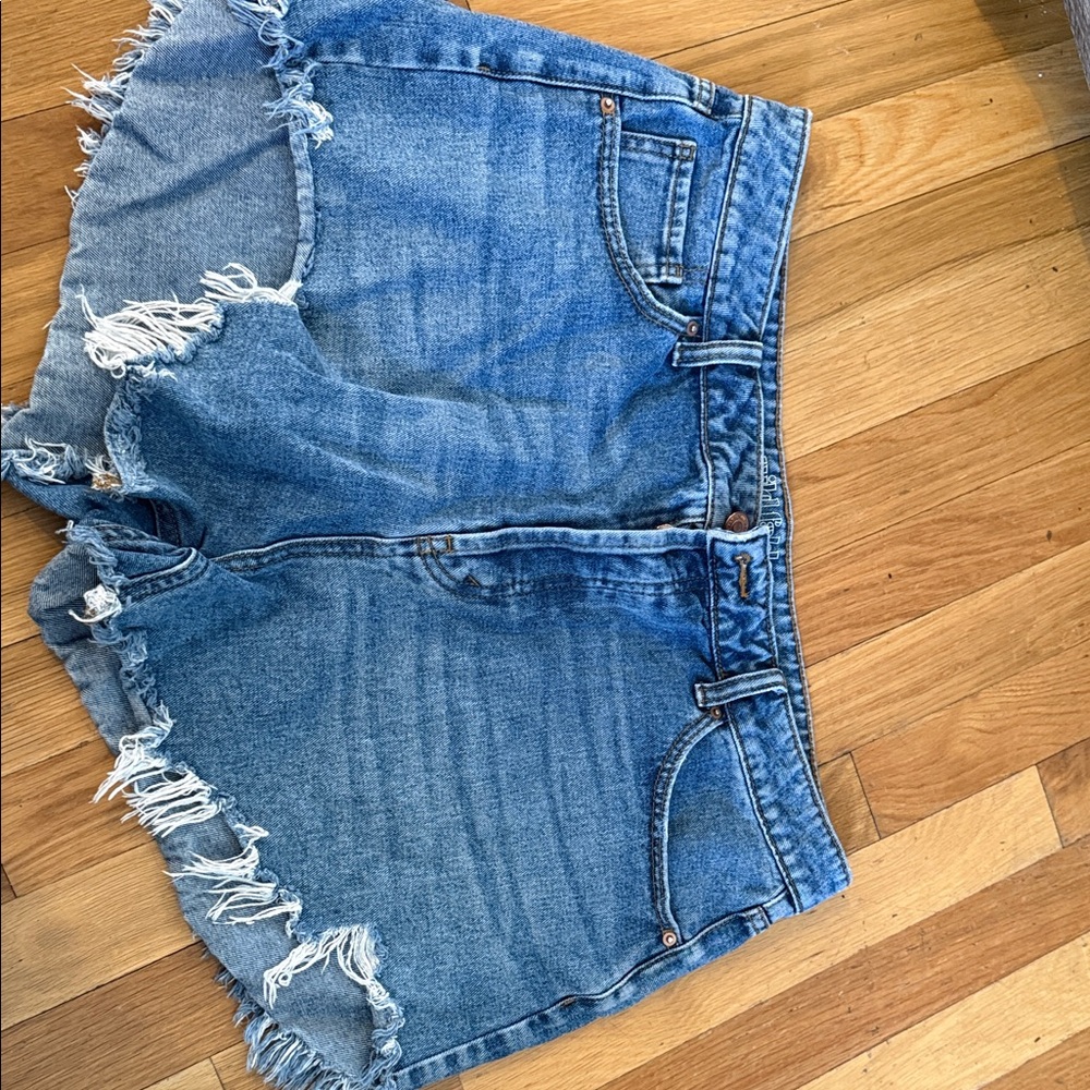 wild fable Distressed Light Blue Denim Shorts